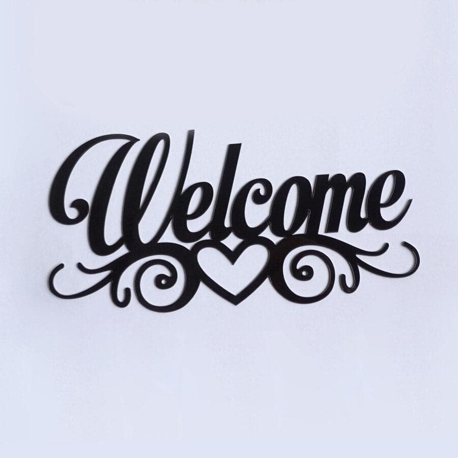 Welcome Sign Acrylic Mirror Wall Sticker: Family Door Plate