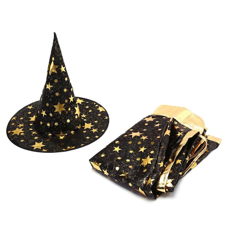 2Pcs/Set Kids Witch Cloak and Hat: Halloween Costume