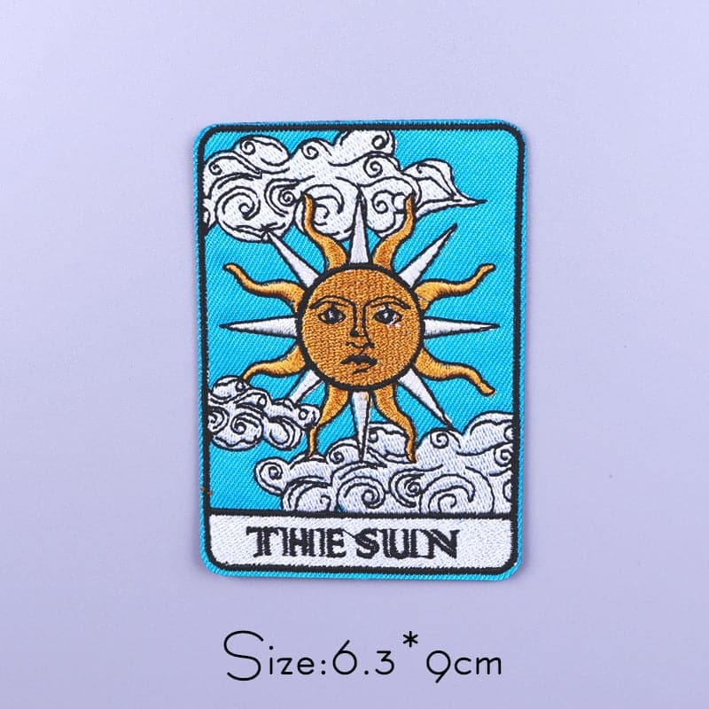 Punk Skull Patch On Clothes DIY Iron On Patches Sun And Moon Stickers Embroidered Patches for Clothing Horror Movies Badges
