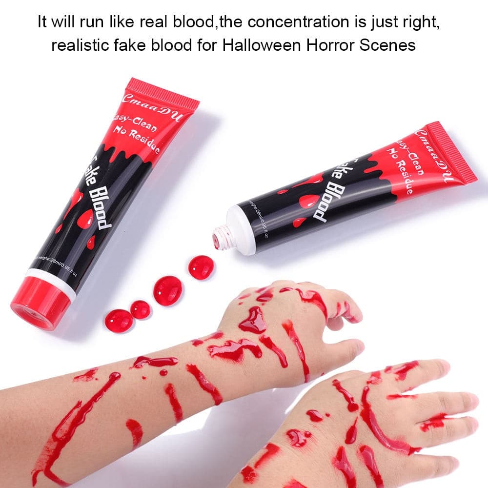 1 Piece Body Paint Fake Blood Face Make Up Scary Halloween Wound Bruises Fake Scars for Cosplay Makeup Fancy Carnival Party 28ML