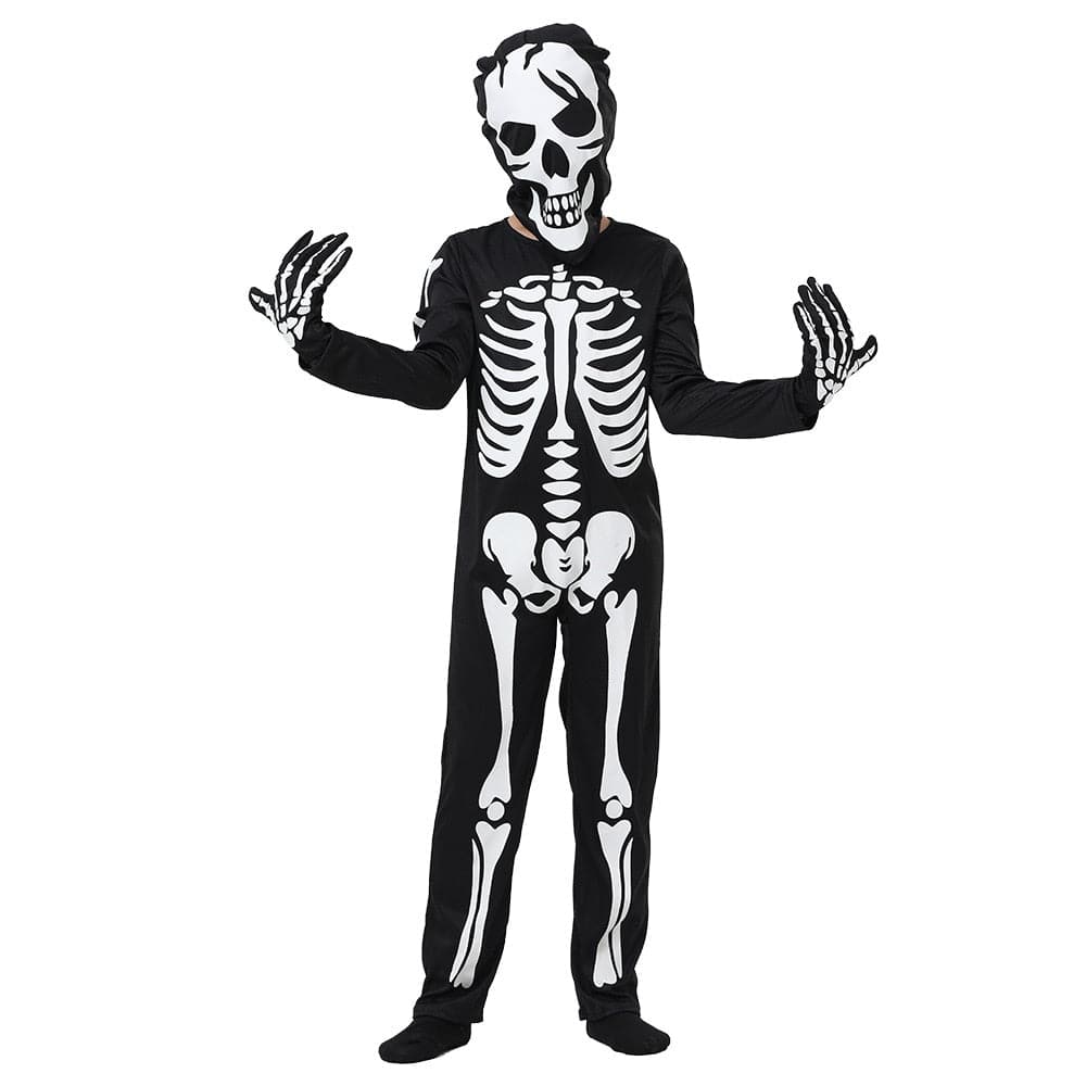 Hot Sale Child Halloween Zombie Skeleton Glow In The Dark Costume Cosplay Jumpsuit Kids Fancy Dress Carnival Theme Party