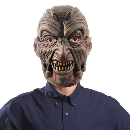 Halloween Scary Creepers Face Cover Scary Masks Breathable Movie Headgear for Haunted House Theme Party Adventure Friends