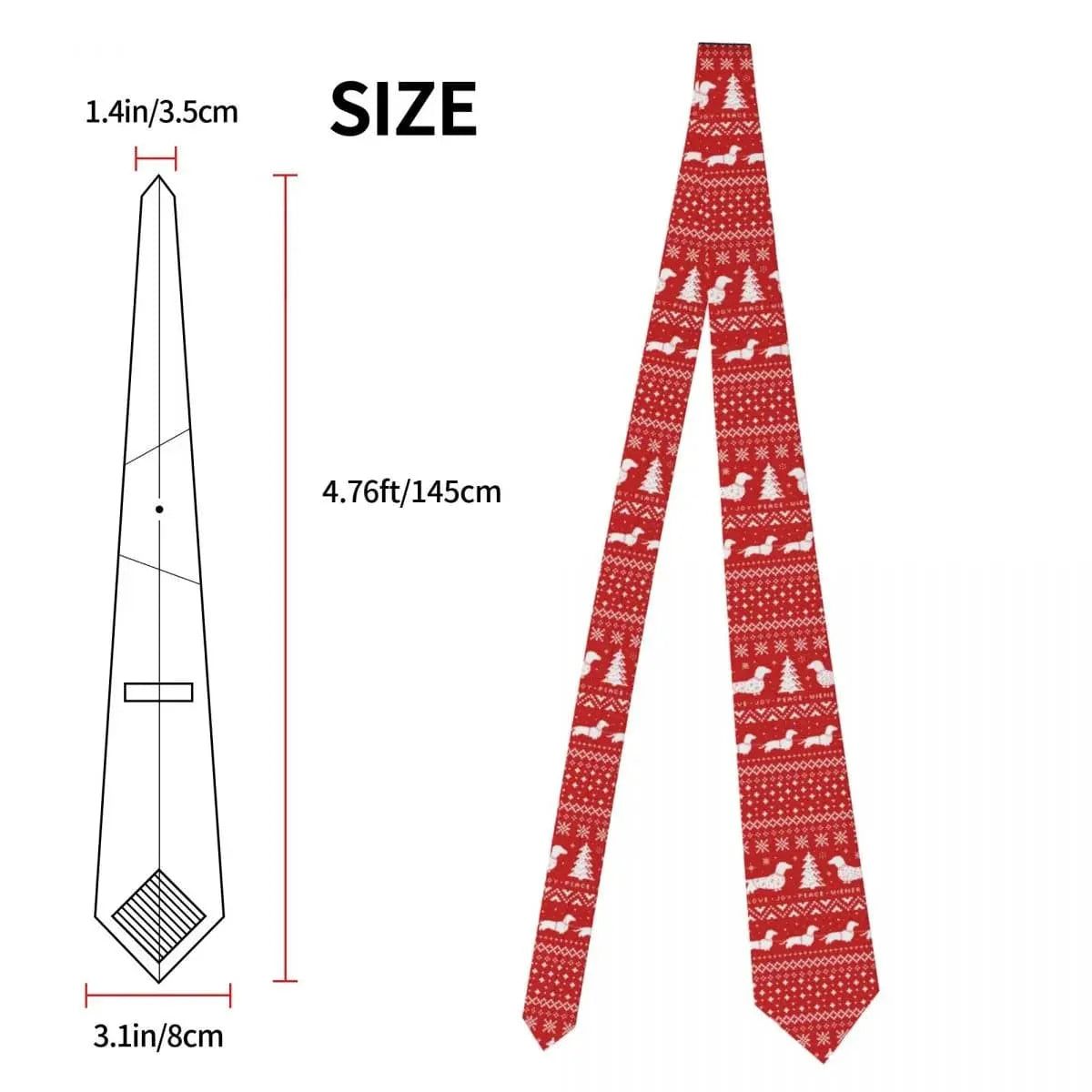 Dachshunds Christmas Men Women Necktie Silk Polyester 8 cm Wide Sausage Dog Lover Neck Ties for Men Accessories Office