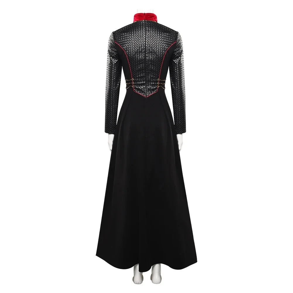 TV Dragon One Cosplay House Costume Disguise Queen Rhaenyra Cosplay Fantasy Mesh Collar Dress Adult Women Fantasia Outfits