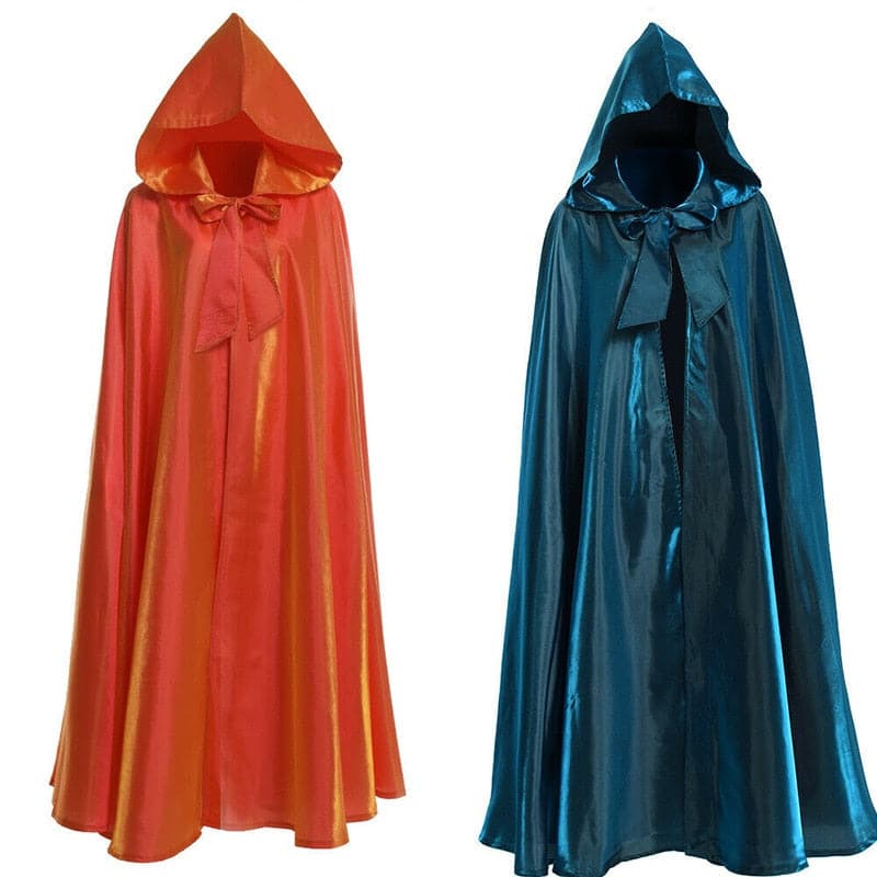 Adult Long Witchcraft Vampire Robe Hooded Cloak 2023 Halloween Party Cosplay Costume Black Red Medieval Cloaks