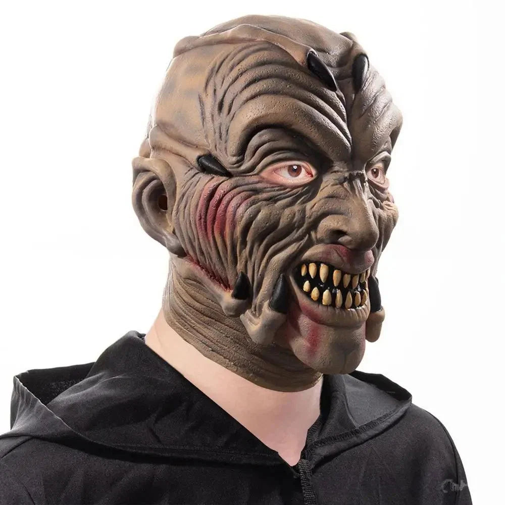 Halloween Scary Creepers Face Cover Scary Masks Breathable Movie Headgear for Haunted House Theme Party Adventure Friends