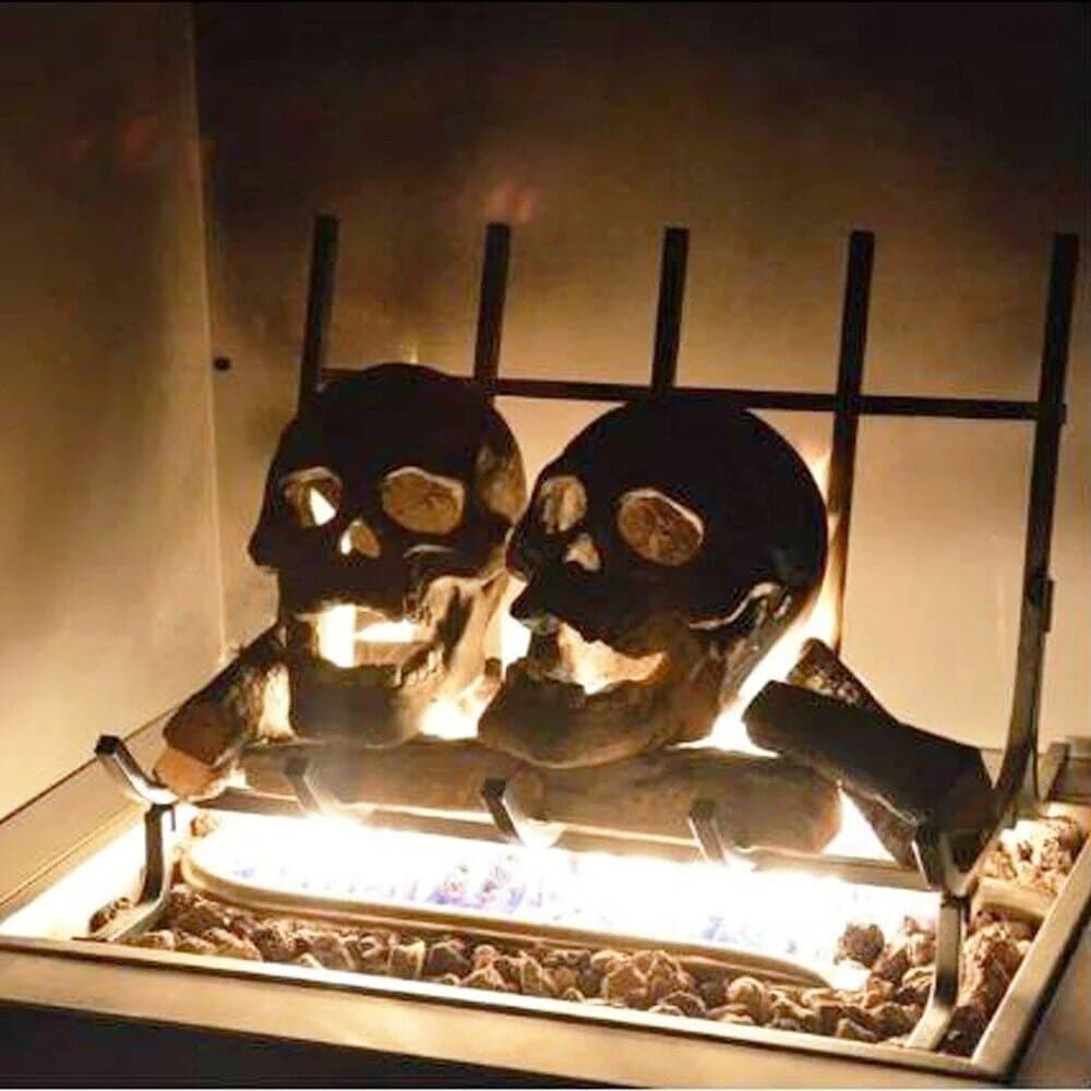Terrifying Skull Fire Pit: Reusable Ceramic Halloween Decoration