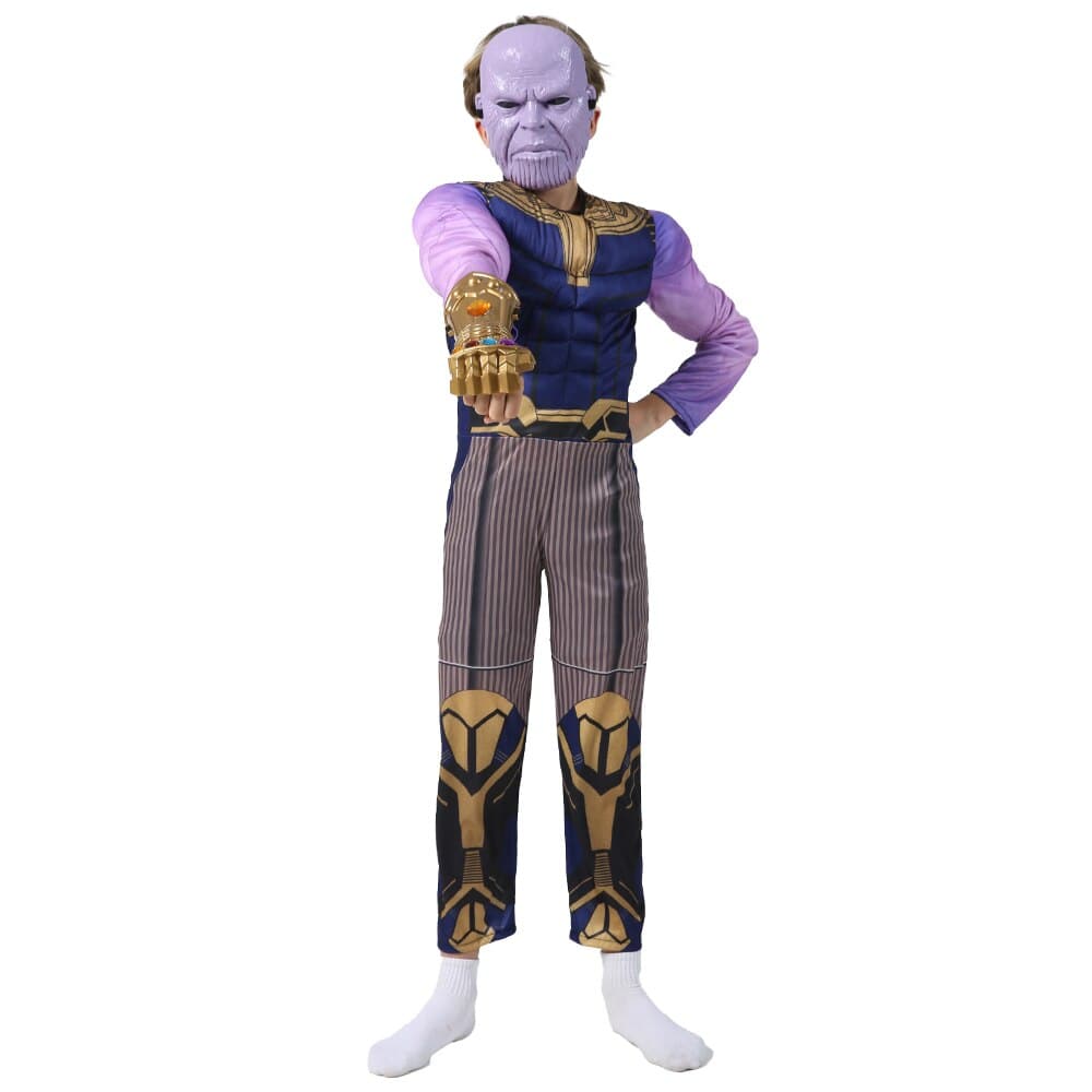 Child Boys Thanos Muscle Movie War Costume: Super Villain Halloween Fancy Dress