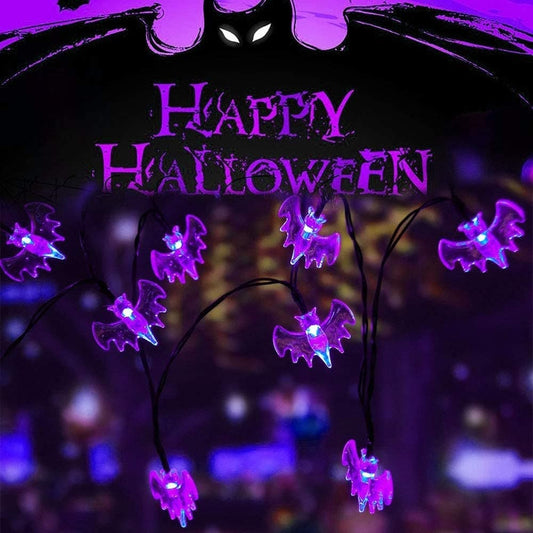 10/20/30leds Halloween Bat Light String Solar/Battery Powered Bats Fairy Lights for Christmas New Year Holiday Home Party Decor