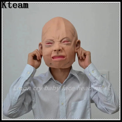 New Halloween Funny Mask Funny Party Face Masks Creepy Halloween Costume Prop Cry Baby Full Head Latex Rubber Masquerade Mask