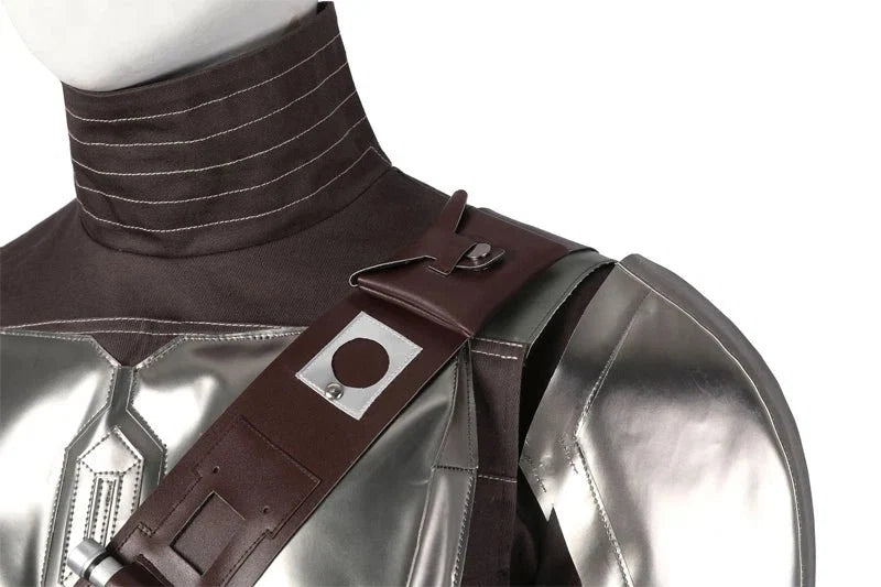 Adult Man Mandalo Cosplay Costume Halloween Din Djarin Leather Cosplay Outfit   Battlesuit Costume Vest Hand Guard Accessories