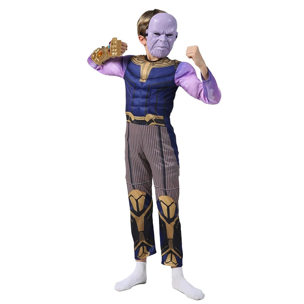 Child Boys Thanos Muscle Movie War Costume: Super Villain Halloween Fancy Dress