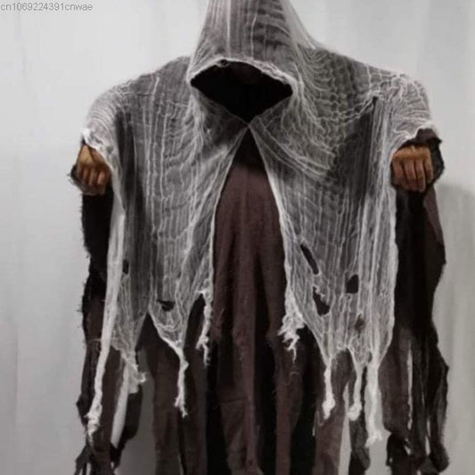Cosplay Terror Ghost Zombie Skull Cloak Gothic Retro Hooded Cloak Capes Long Robes Jackets Coat Carnival Halloween Costume Y 2k