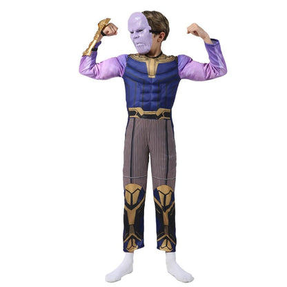 Child Boys Thanos Muscle Movie War Costume: Super Villain Halloween Fancy Dress