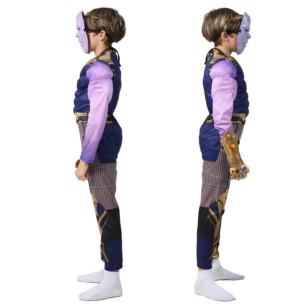Child Boys Thanos Muscle Movie War Costume: Super Villain Halloween Fancy Dress