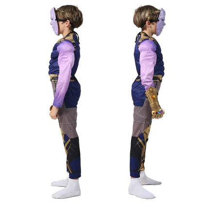 Child Boys Thanos Muscle Movie War Costume: Super Villain Halloween Fancy Dress
