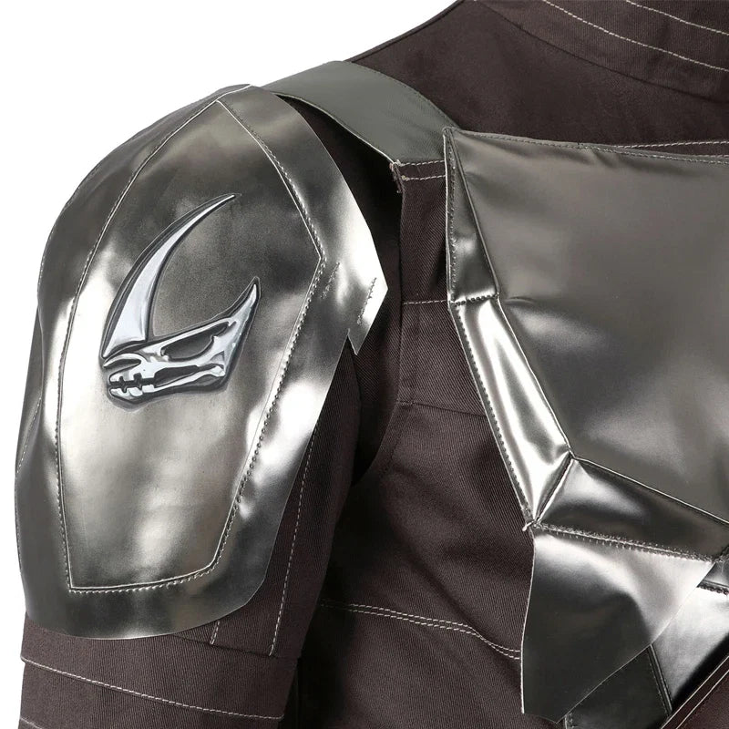 Adult Man Mandalo Cosplay Costume Halloween Din Djarin Leather Cosplay Outfit   Battlesuit Costume Vest Hand Guard Accessories