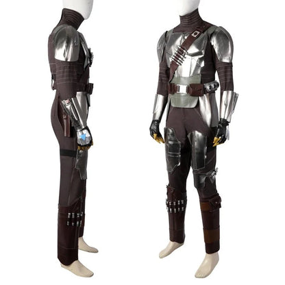 Adult Man Mandalo Cosplay Costume Halloween Din Djarin Leather Cosplay Outfit   Battlesuit Costume Vest Hand Guard Accessories