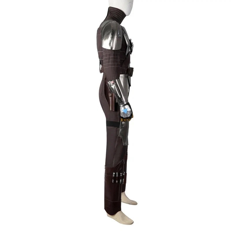 Adult Man Mandalo Cosplay Costume Halloween Din Djarin Leather Cosplay Outfit   Battlesuit Costume Vest Hand Guard Accessories