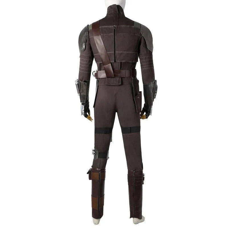 Adult Man Mandalo Cosplay Costume Halloween Din Djarin Leather Cosplay Outfit   Battlesuit Costume Vest Hand Guard Accessories