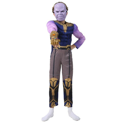 Child Boys Thanos Muscle Movie War Costume: Super Villain Halloween Fancy Dress